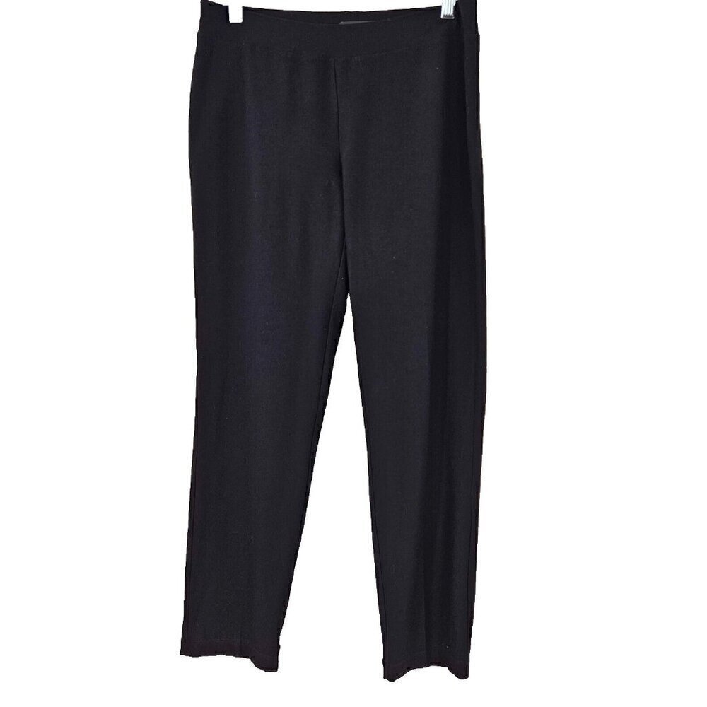 Eileen Fisher System Washable Stretch Crepe Slim Ankle Pant Black Women’s Size S
